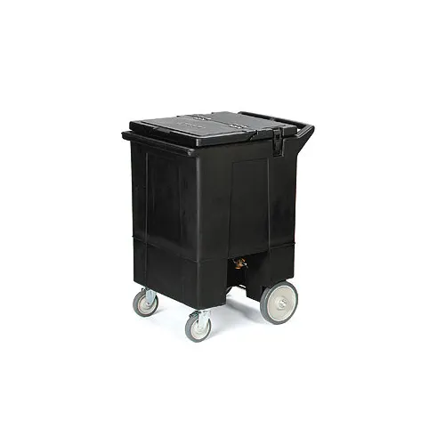 Carlisle IC2250T03 Plastic Mobile Ice Bin / Ice Caddy, 125 lb, Black