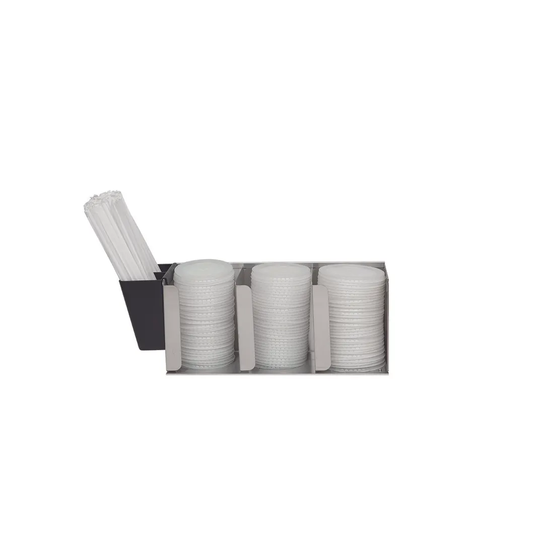Carlisle L1014 San Jamar Lid Organizer, 17-1/8" L x 5-1/8" W x 6-1/2" H, 3 Compartment, 304 SS