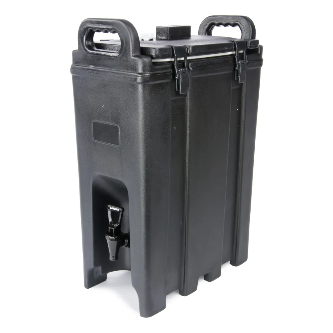 Carlisle LD500N03 5‑Gallon Insulated Beverage Server, Black Polyethylene, Drip‑less Faucet