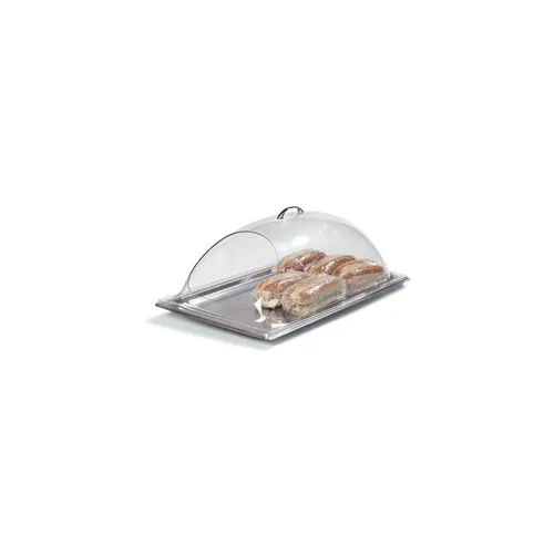 Carlisle PSD21EH07 - Polycarbonate Dome Cover, 21" L x 13" D, 7" H, End Cut, Chrome Handle