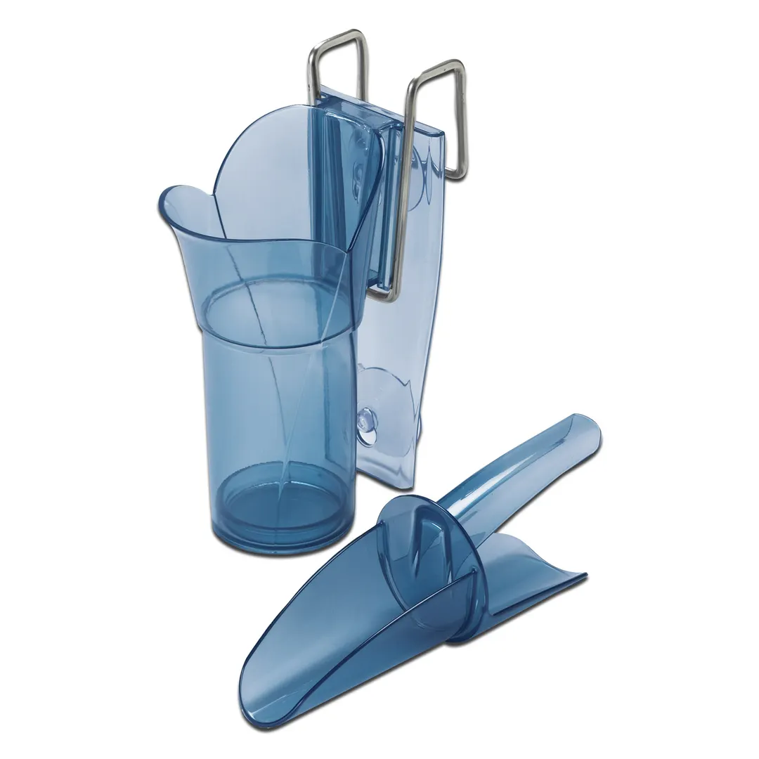 Carlisle SI5000 San Jamar Saf-T-Scoop Ice Scoop, 9-12 oz, Polycarbonate, Blue, Round Bottom