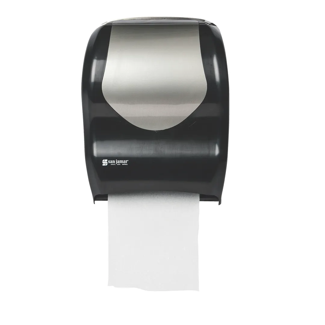 Carlisle T1370BKSS Touchless Wall-Mount Towel Dispenser, 12.7"W x 16.1"H, Black, Holds 8" Roll