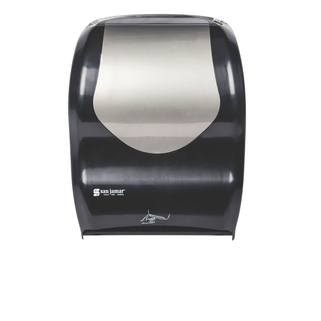 Carlisle T1470BKSS Smart Touch‑Free Towel Dispenser, Black Plastic, 12"W x 9"D x 16"H, Holds 8" Roll