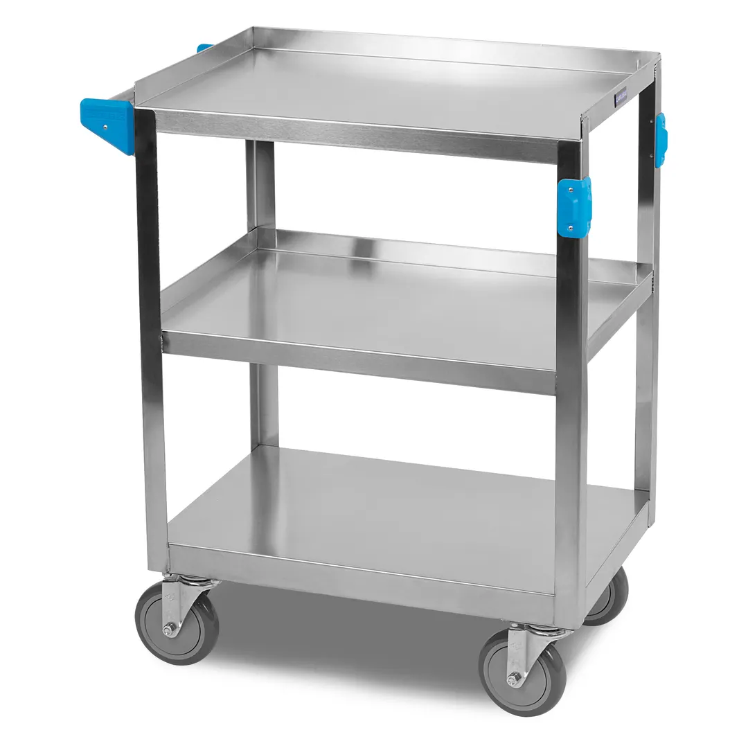 Carlisle UC3031524 Stainless Steel 3 Shelf Utility Cart - 24"L x 15-1/2"W