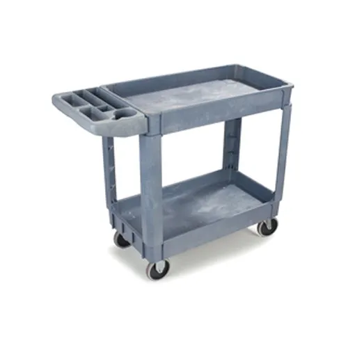 Carlisle UC401823 2 Shelf Bin Top Utility Cart 40" x 17.25" - Gray