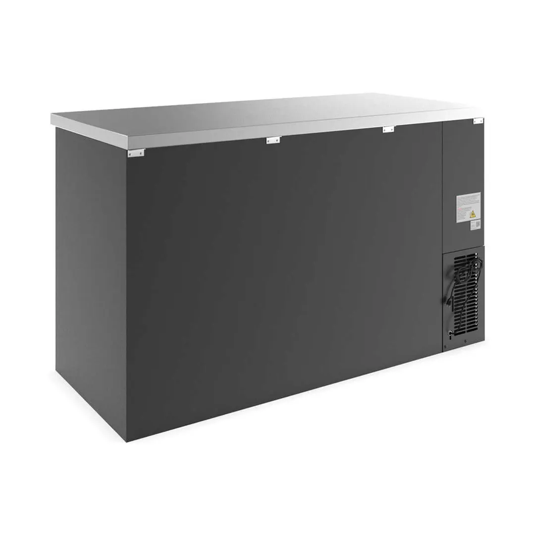 Coldline CBB-60G-SL 2‑Sect Bar Cooler, 60" Width, 19.6 cu ft, Black/Stainless, Glass Doors, R290
