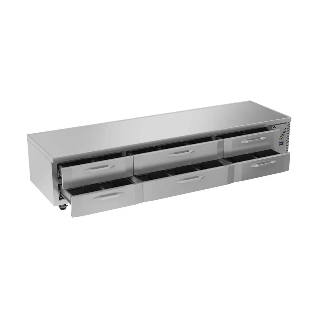 Victory CBR112HC 112" 6 Drawers Refrigerated Chef Base, Marine Edge Top, 24 cu. ft.