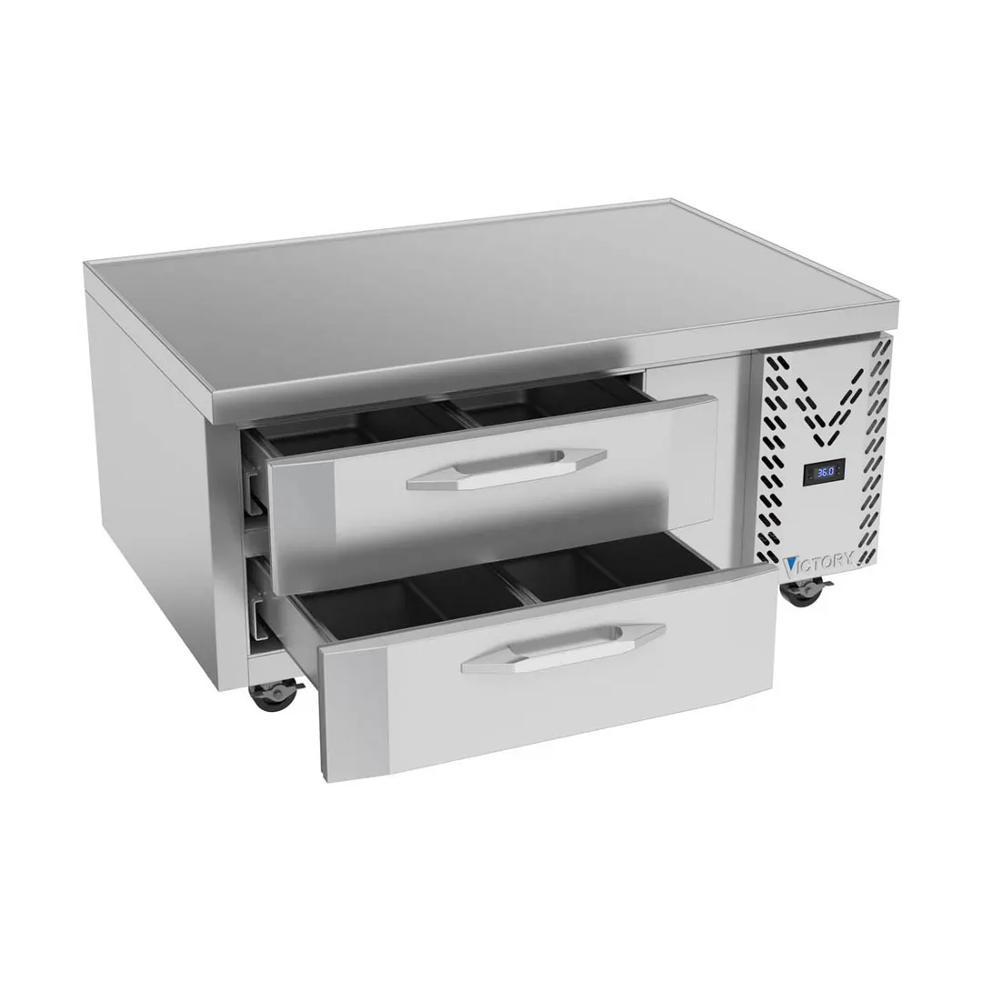Victory CBR48HC 48" 2 Drawers Refrigerated Chef Base, Marine Edge Top, 8.6 cu. ft.