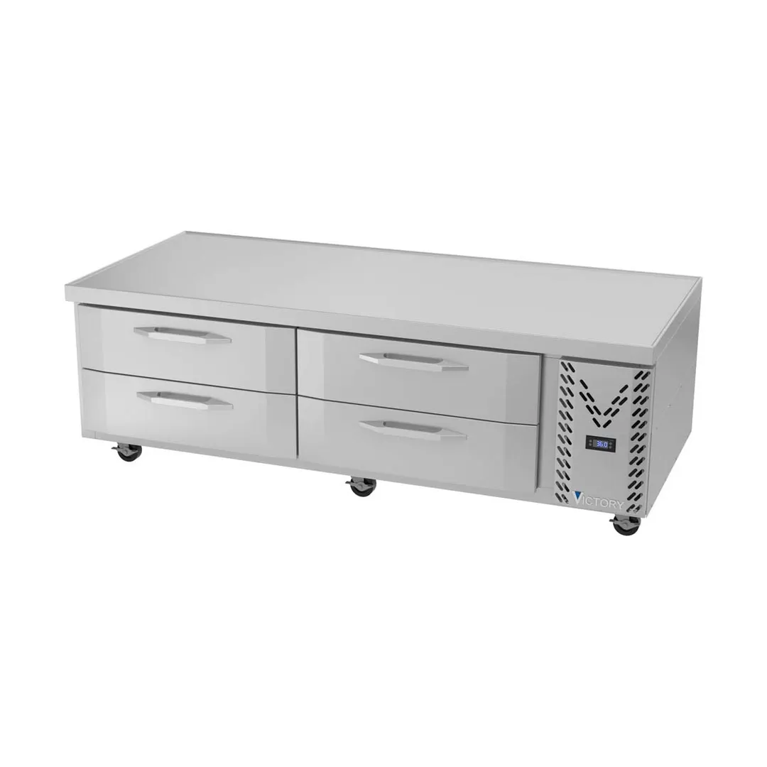 Victory CBR72HC 72" 4 Drawers Refrigerated Chef Base, Marine Edge Top, 14.51 cu. ft.
