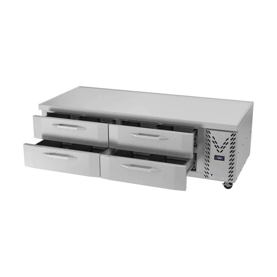 Victory CBR72HC 72" 4 Drawers Refrigerated Chef Base, Marine Edge Top, 14.51 cu. ft.