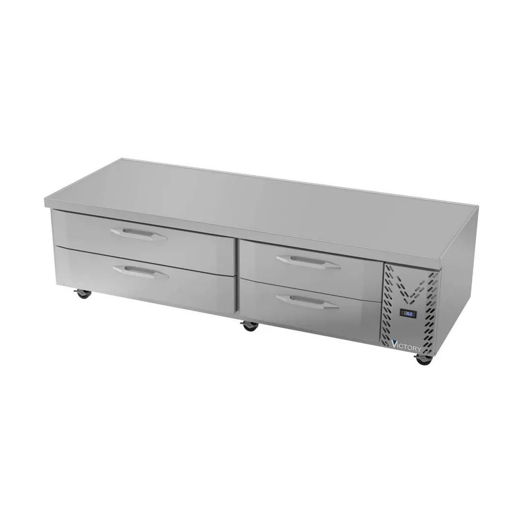 Victory CBR84HC 84" 4 Drawers Refrigerated Chef Base, Marine Edge Top, 17.46 cu. ft.