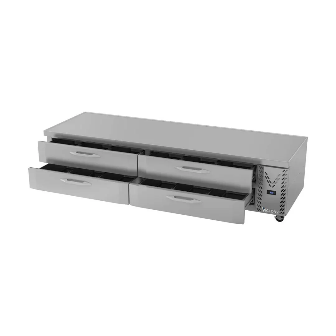 Victory CBR96HC 96" 4 Drawers Refrigerated Chef Base, Marine Edge Top, 20.42 cu. ft.