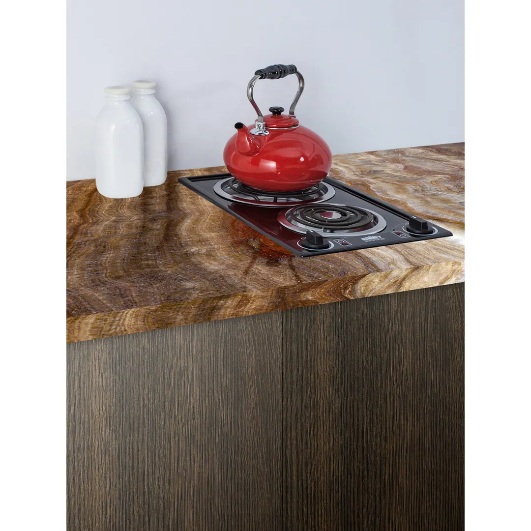 Summit CCE212BL 12" Electric Radiant Cooktop w/ (2) Spiral Burners, Manual Controls, Black Porcelain, 1.5 kW, 115v