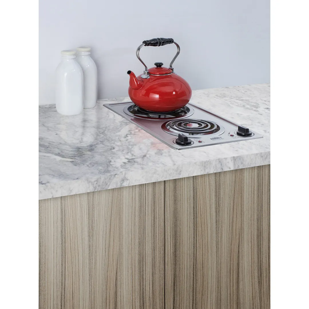 Summit CCE213SS 12" Electric Radiant Cooktop w/ (2) Spiral Burners, Manual Controls, Stainless Steel, 1.5 kW, 115v