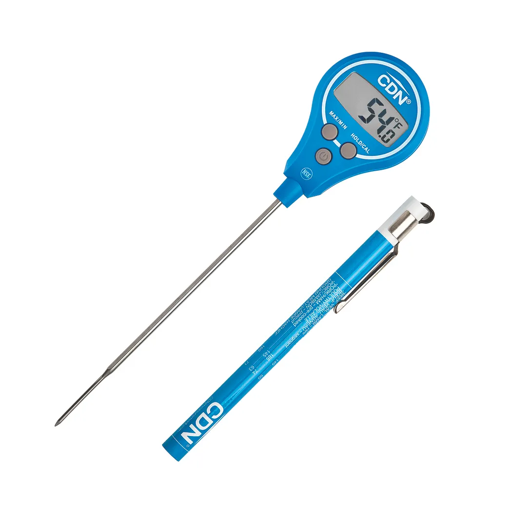 CDN DTL572-B Lollipop Thermometer, -40 to +572°F, 1.08"W x 0.52"H, IPX7 Waterproof, Stainless Steel, Blue