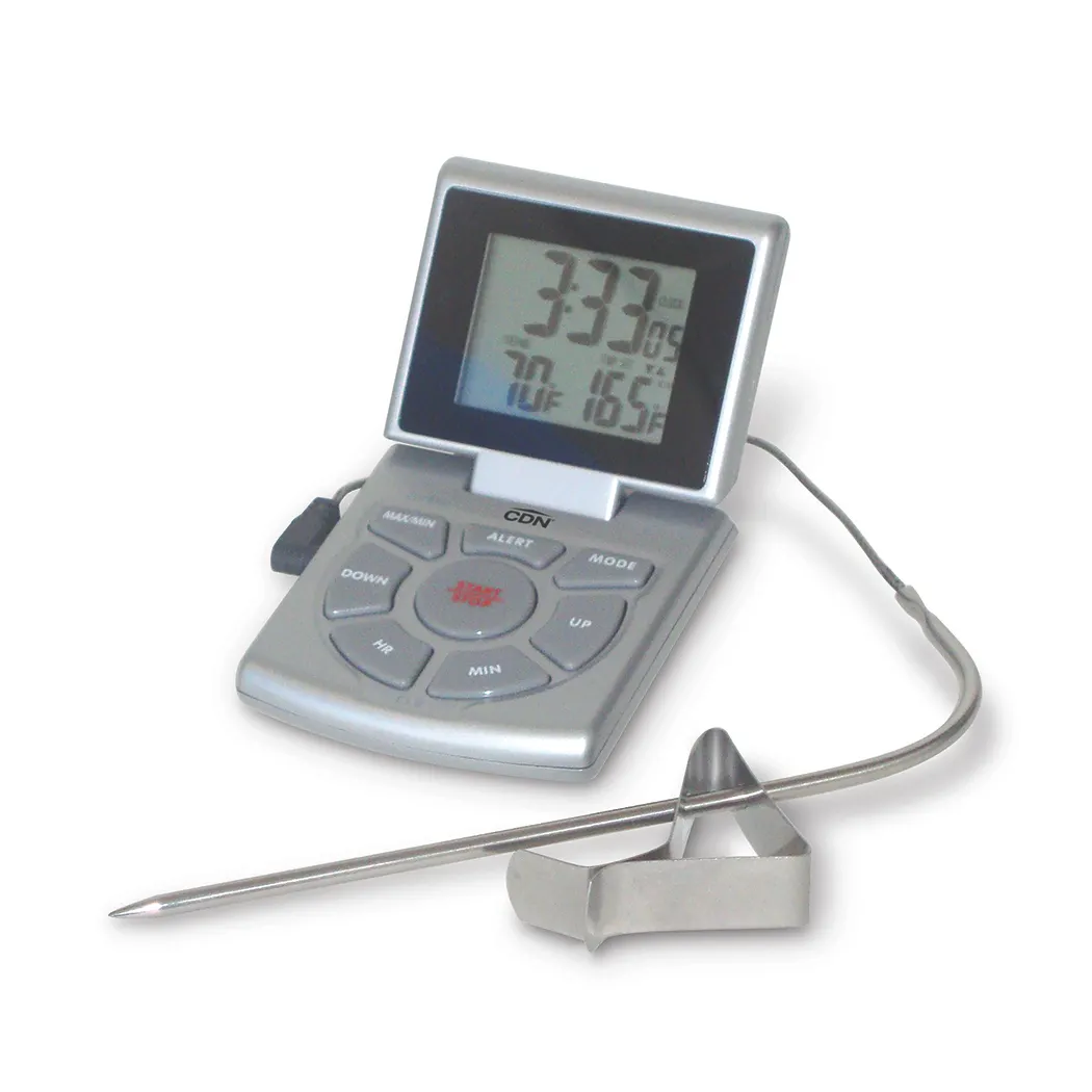 CDN DTTC-S Combo Probe Thermometer, Timer/Clock, 14-392°F, 5-1/2" Probe, AAA Battery