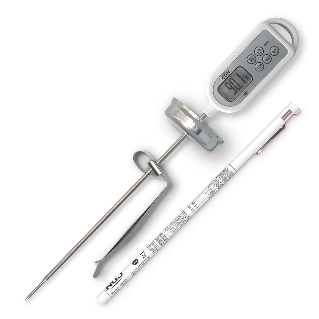 CDN DTW450L Waterproof Thermometer, 8" Stem, -40 to +450°F, 1"W x 1/2"H Display, ABS&304 Stainless