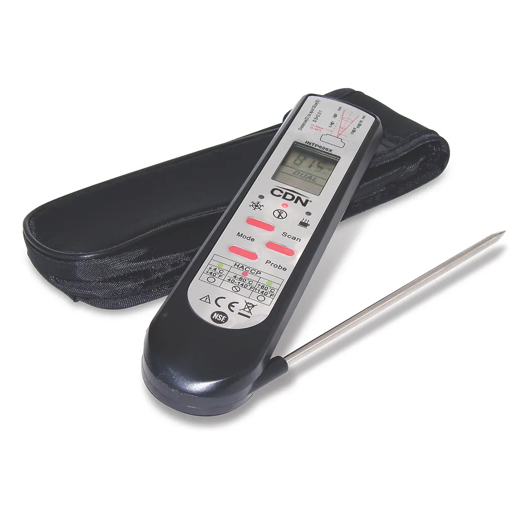 CDN INTP626X Infrared/Thermocouple Thermometer, 4.5" Probe, -67°F To +626°F, Waterproof, HACCP, NSF