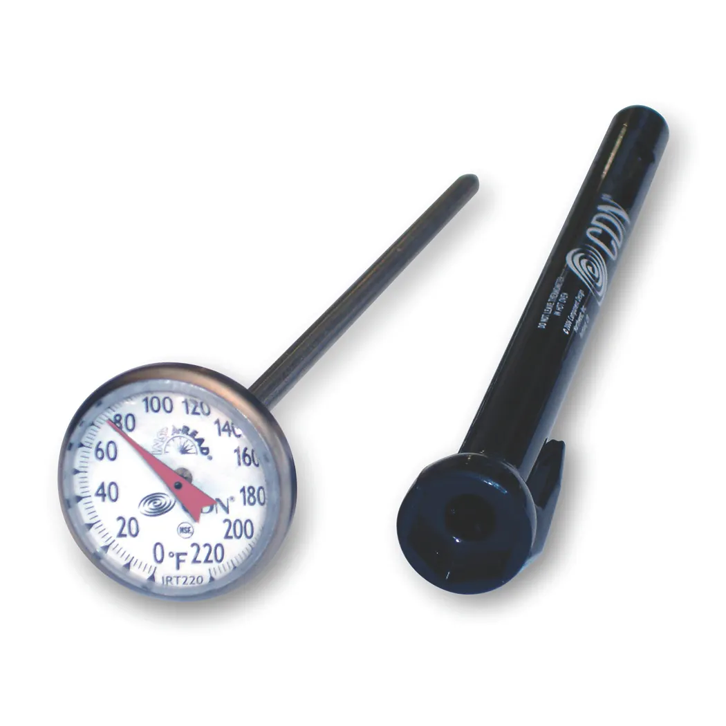 CDN IRT220-X2 Thermometer, 0‑220°F Fahrenheit, 1" Dial, 5" Stem, Waterproof, - 1/Pack