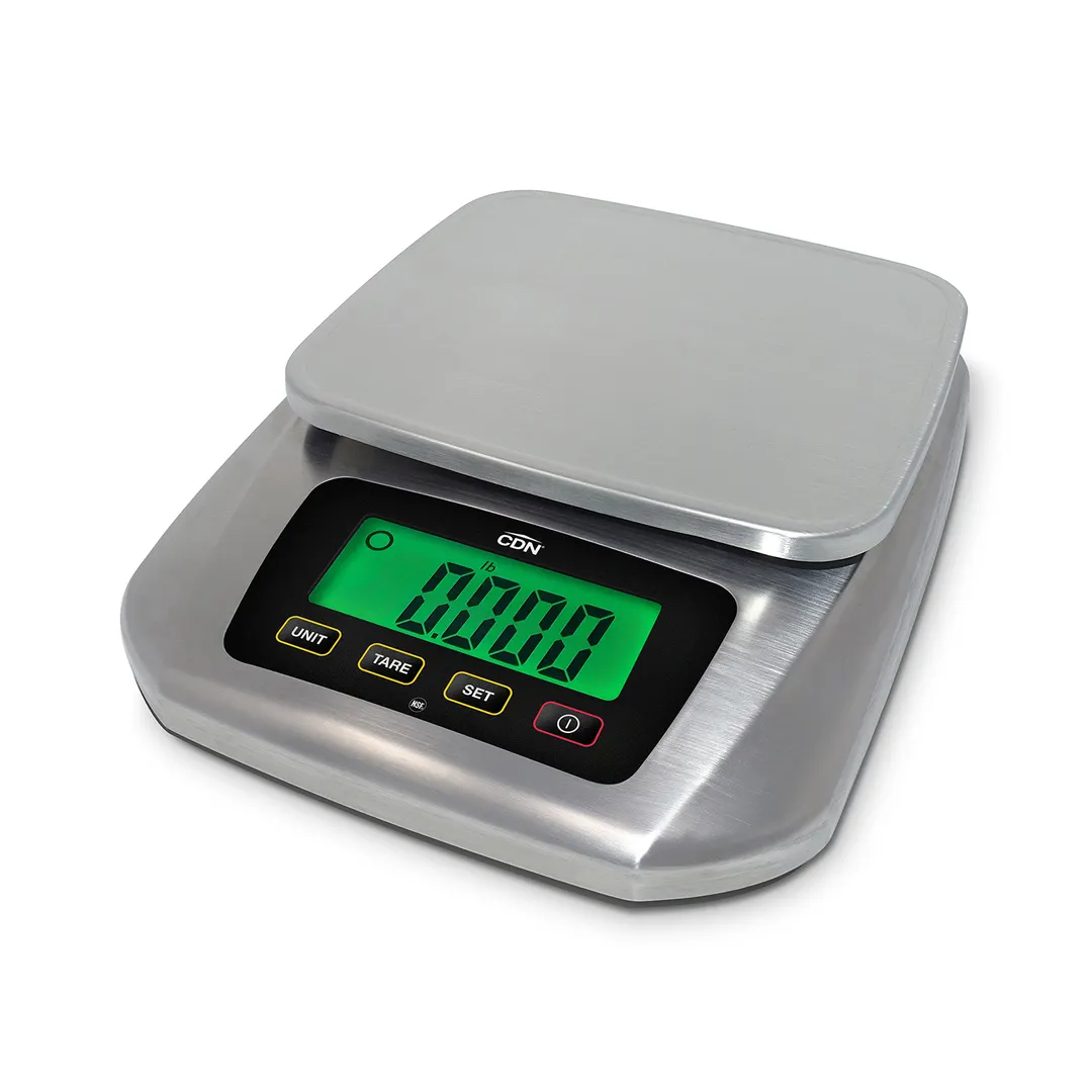 CDN SD2220 Submersible Portion Scale, 22 lb Capacity, 8"W x 10"D x 2"H, Stainless, Waterproof, IP67