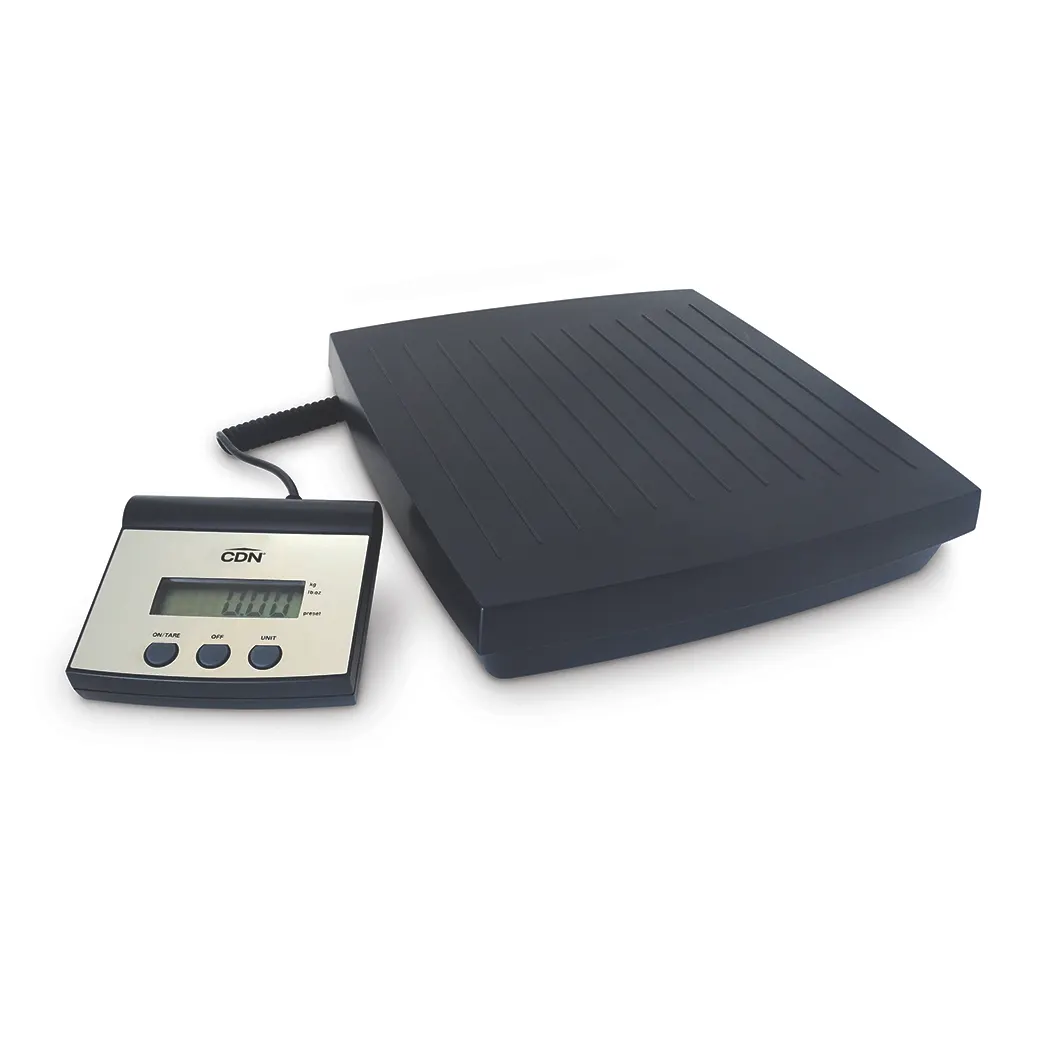 CDN SDR220 - Digital Scale, 220 lb/100 kg Capacity, 11"x12" Platform, Plastic, Display, Battery/AC