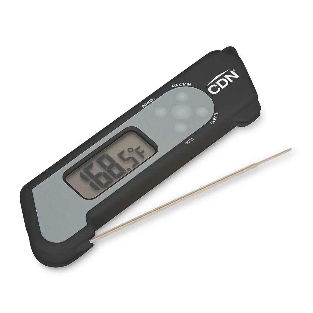 CDN TCT572-BK Thermocouple Thermometer, -58 to +572°F, 0.1°F/±1.8°F, 4-1/4" Probe, Blue Backlit, NSF