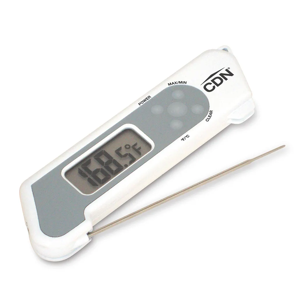 CDN TCT572-W Folding Thermometer, -58 to +572°F, 0.1°F Resolution, 4-1/4" Probe, Blue Backlit