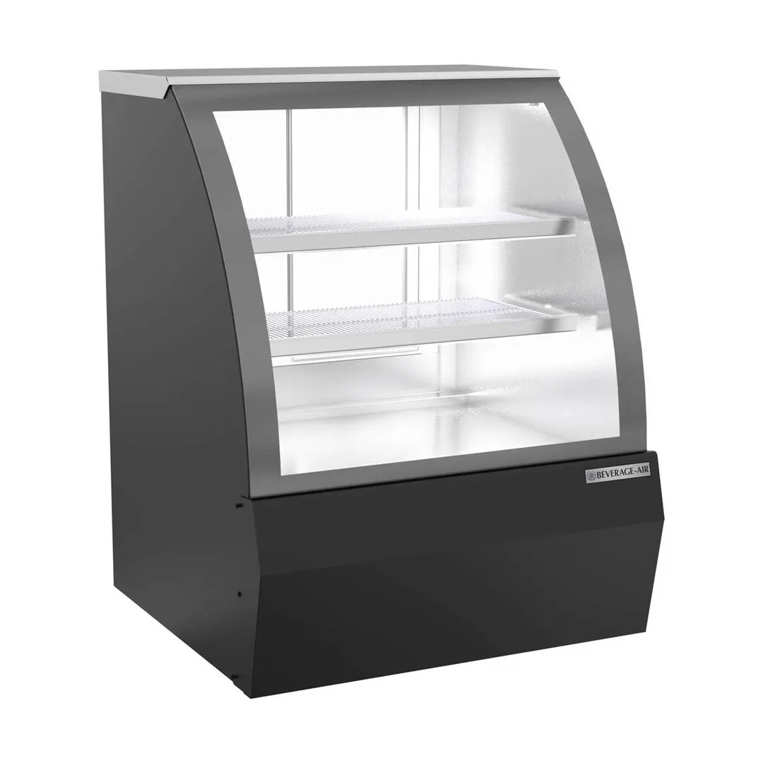 Beverage Air CDR3HC-1-B 37" Curved Glass Black Refrigerated Deli Display Case