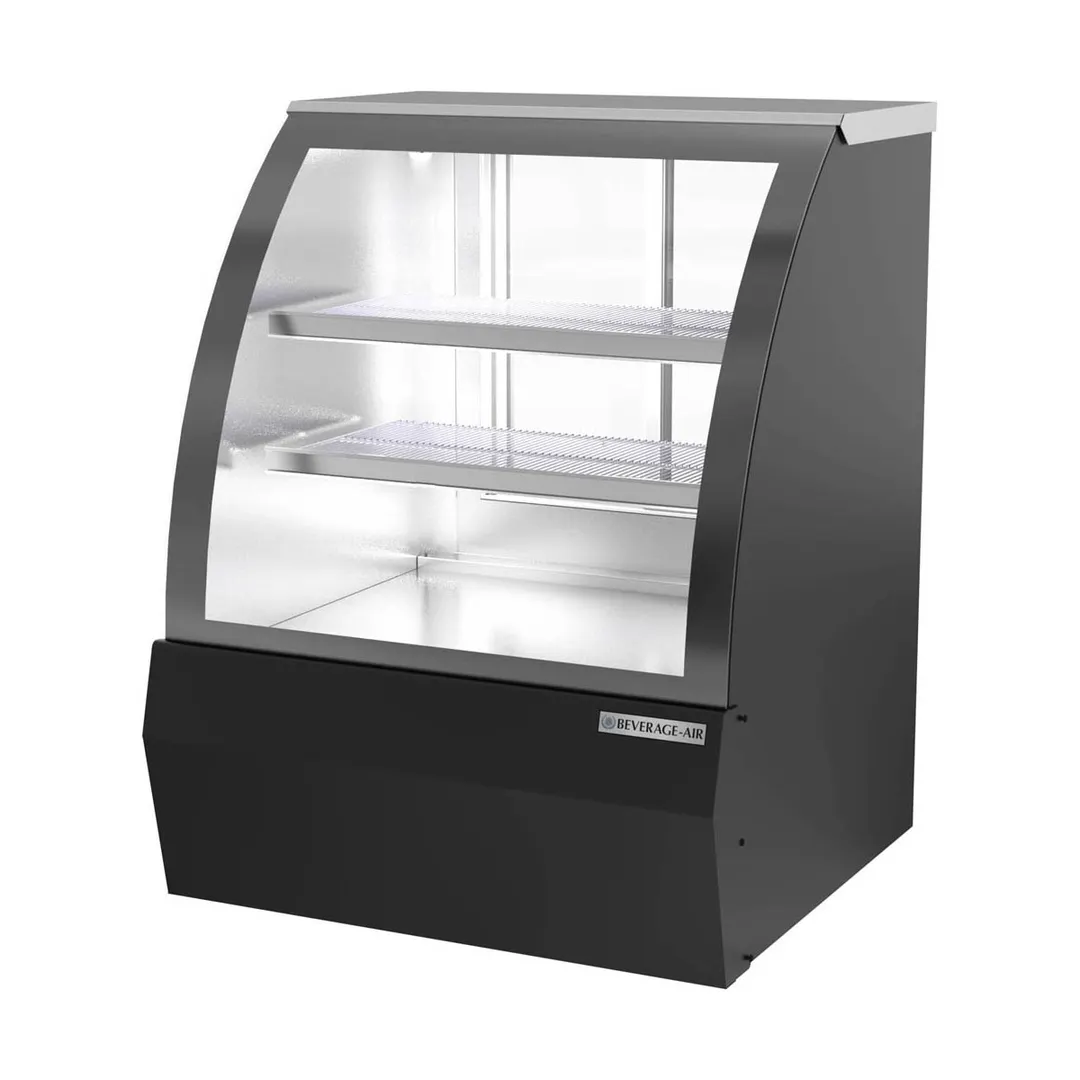 Beverage Air CDR3HC-1-B 37" Curved Glass Black Refrigerated Deli Display Case