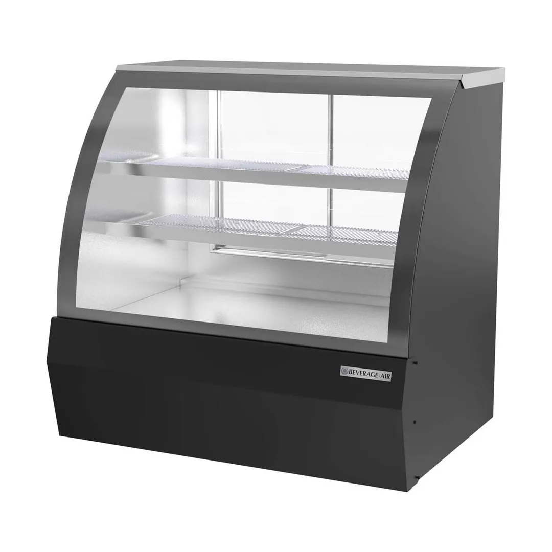 Beverage Air CDR4HC-1-B 49" Curved Glass Black Refrigerated Deli Display Case