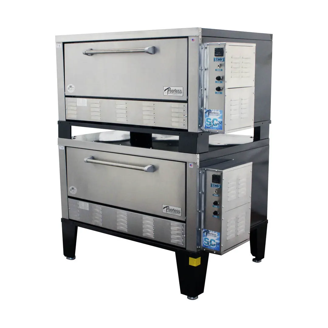 Peerless CE52BESC 56" Electric Bake & Roast Oven, Double Deck, 12" High Section
