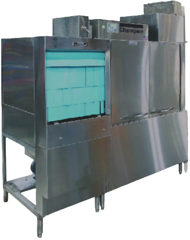 Champion 66 PRO-FF-HR 66" Conveyor Dishwasher, 209 Racks/Hr - 100 Gal/Hr - High Temp with Booster