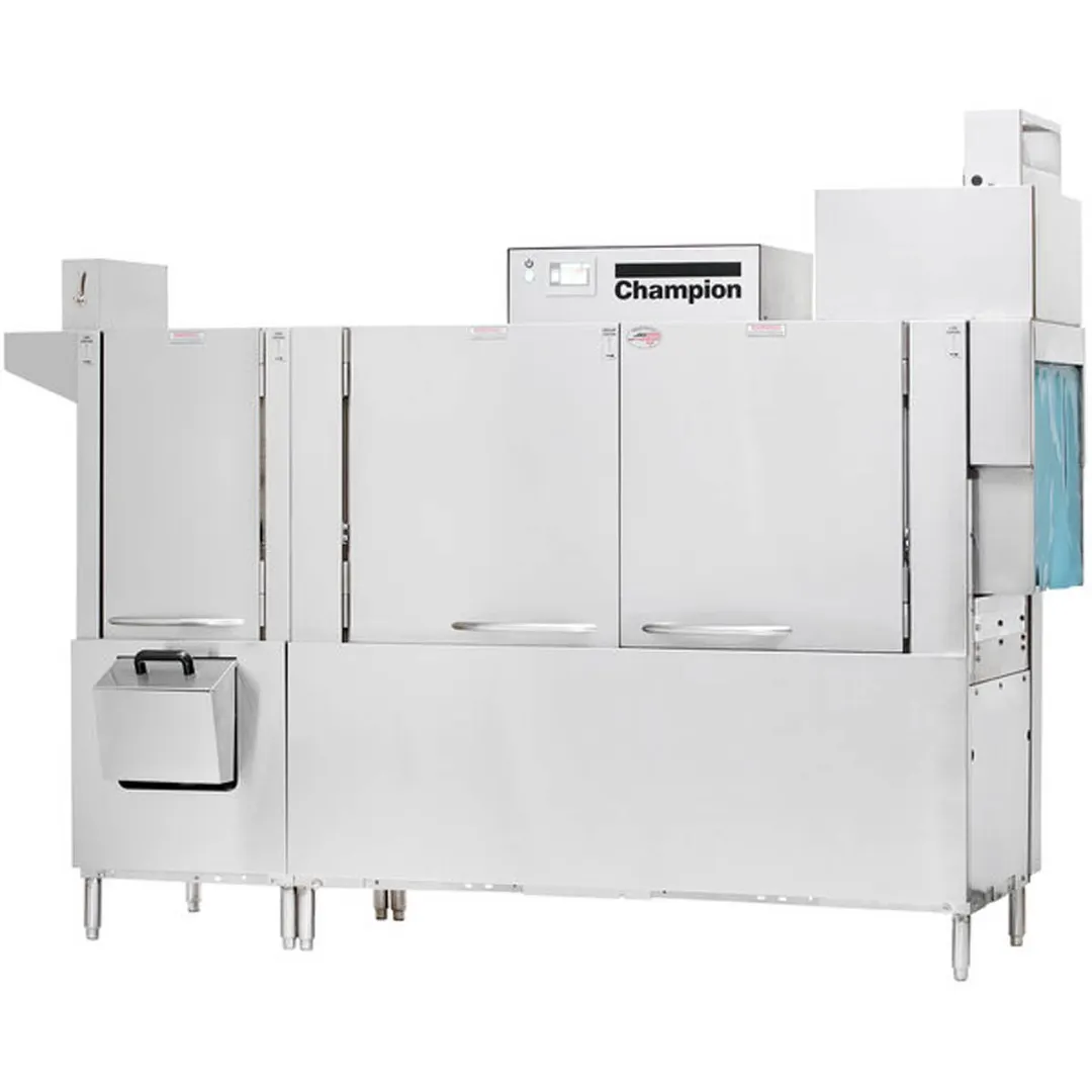 Champion 86 PRO 86" Conveyor Dishwasher, 348 Racks/Hr - 100 Gal/Hr - High Temp w/Booster