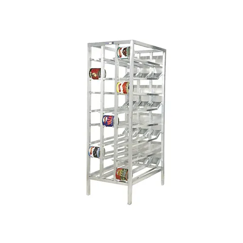 Channel CSR-156M 79"H Mobile First In, First Out Aluminum Can Rack, Holds (156) #10 Cans