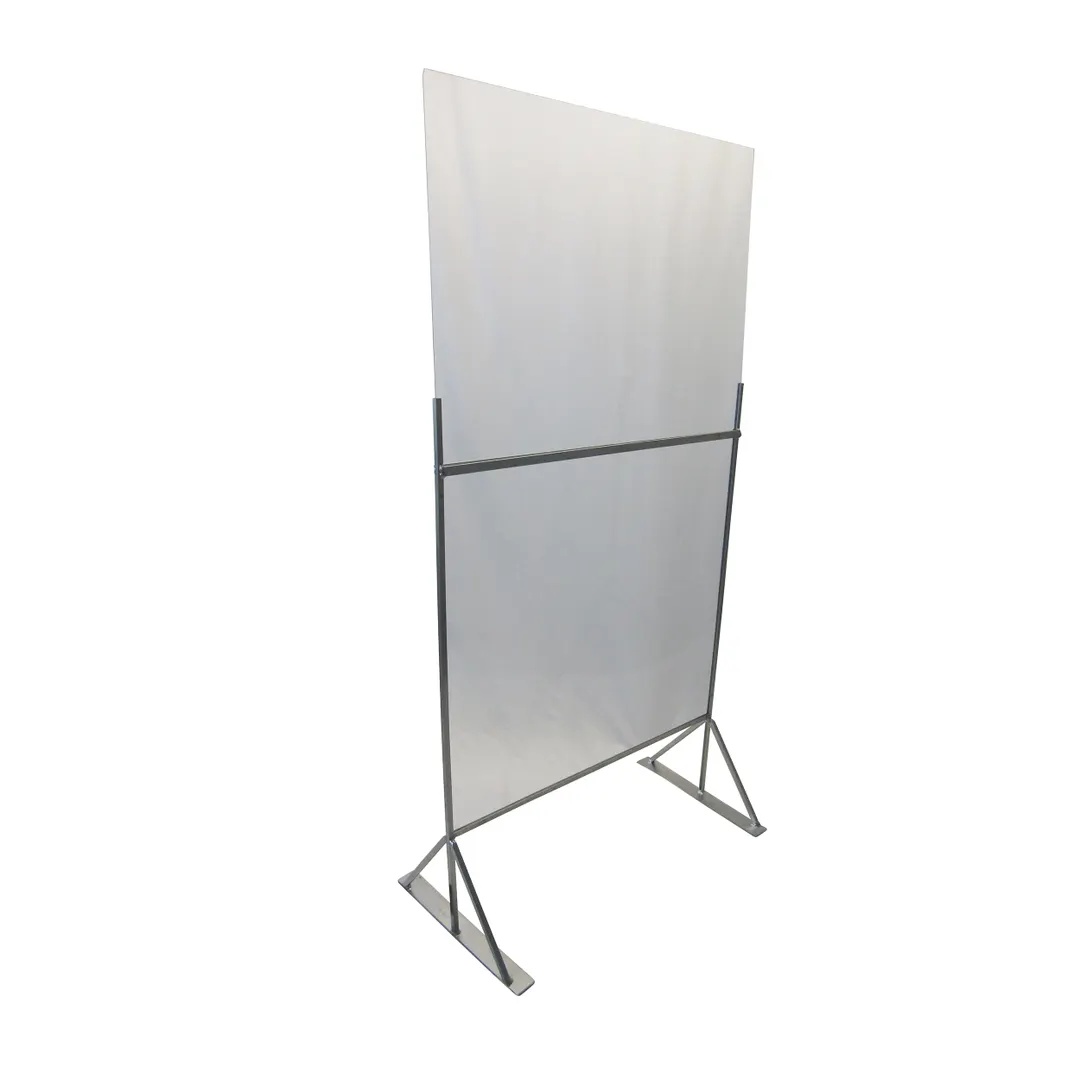 Channel SDDF-3670 Social Distancing Divider Floor Stand, 36"W x 16"D x 70"H, Acrylic & Aluminum, 9lbs