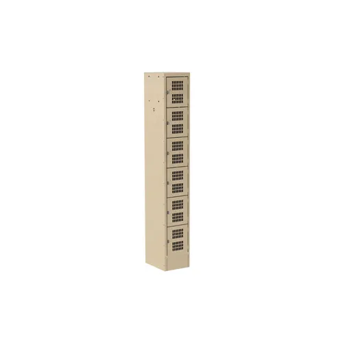 Choice Equipment EL-6-15-1-P-T Single Column 6-Tier Employee Locker w/ (6) Doors, Heavy Duty Steel