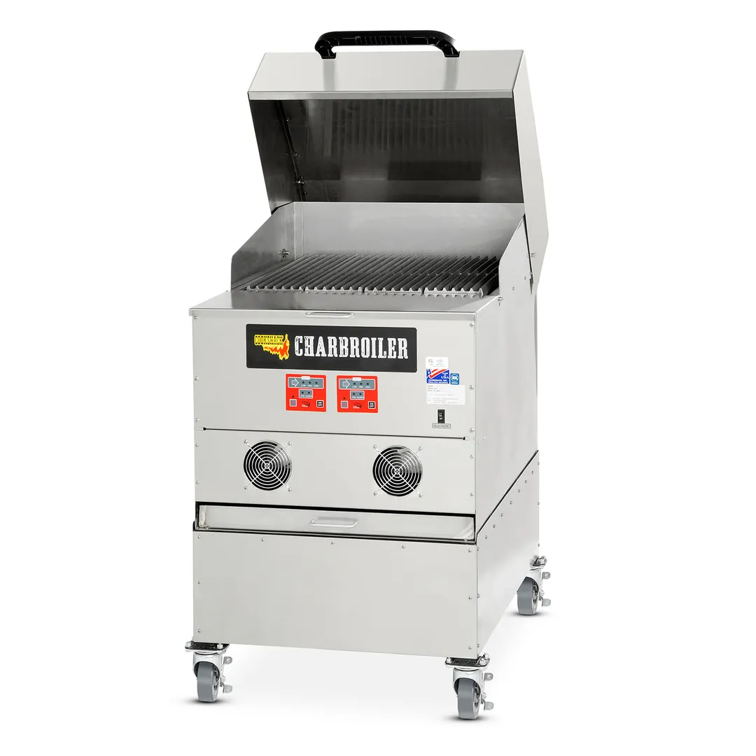 Cookshack CB024 26" Wood Burning Charbroiler w/ Cast Iron Grid, 24"W X 20"D, 40 lbs Hopper