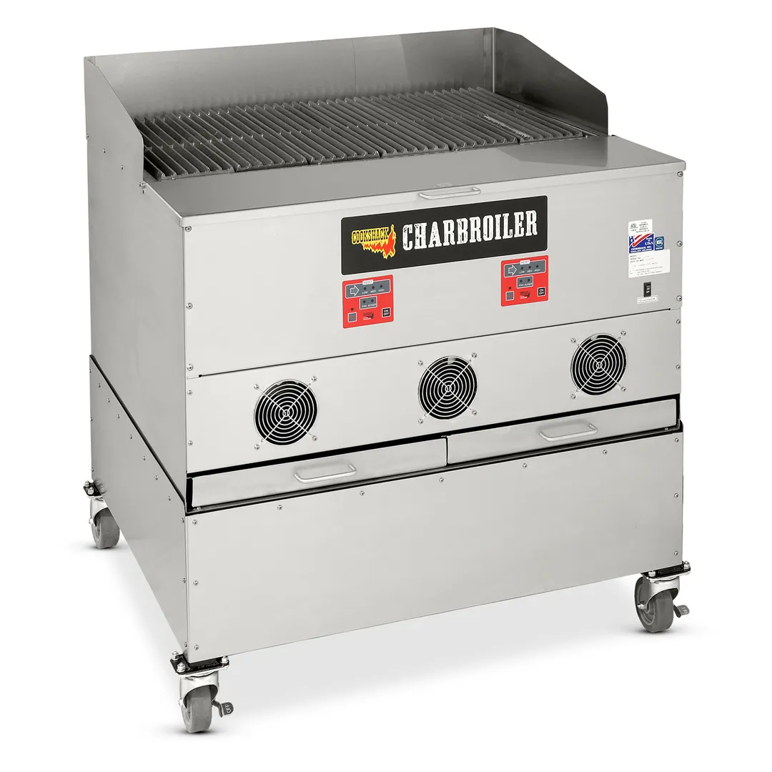 Cookshack CB036 38" Wood Burning Charbroiler w/ Cast Iron Grid, 36"W X 20"D, 60 lbs Hopper