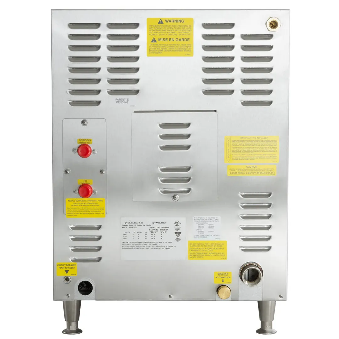 Cleveland 22CET6.1 SteamChef 6 Pan Countertop Boilerless Electric Convection Steamer, Plumbed