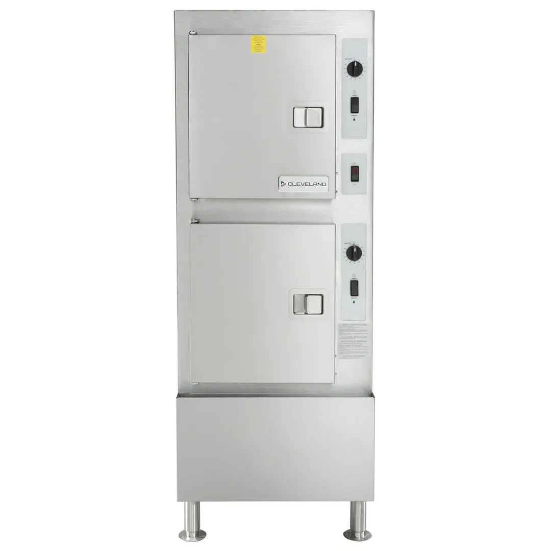 Cleveland 24CGA10 10 Pan Floor Gas Convection Steamer, (2) Stacked, Cabinet, 125.000 BTU