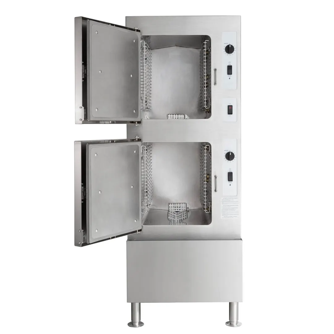 Cleveland 24CGA10 10 Pan Floor Gas Convection Steamer, (2) Stacked, Cabinet, 125.000 BTU