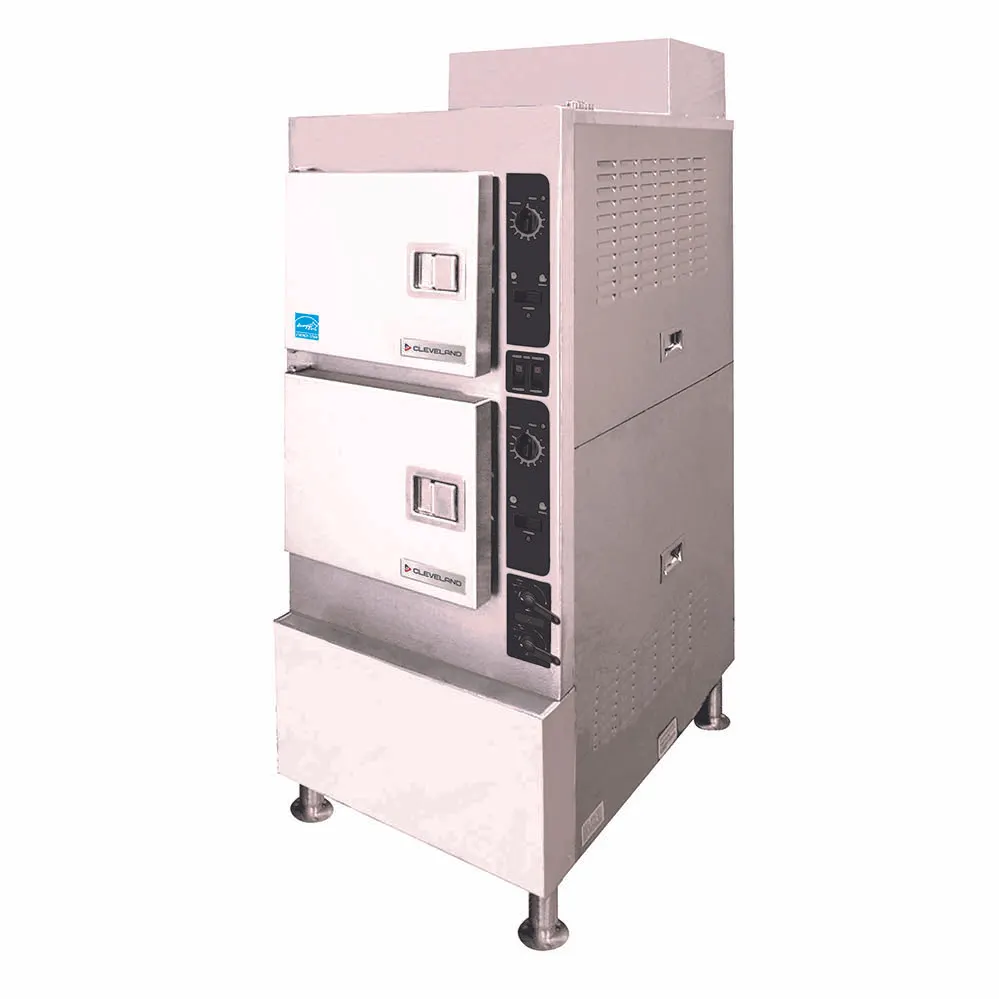Cleveland 24CGA6.2S 10 Pan Floor Gas Convection Steamer, (2) Stacked, Cabinet, 100.000 BTU