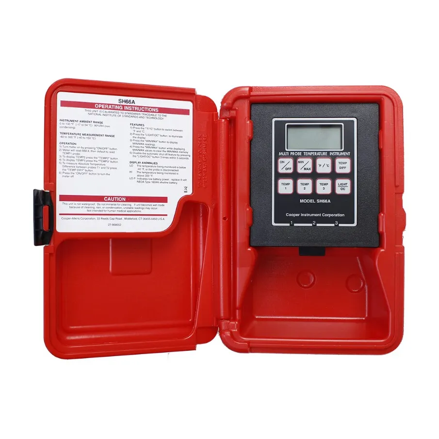 Cooper-Atkins SH66A-ONLY-E Thermistor Probe, 3‑Zone, -40 to 300°F, ±0.3°F Accuracy, 9V Battery