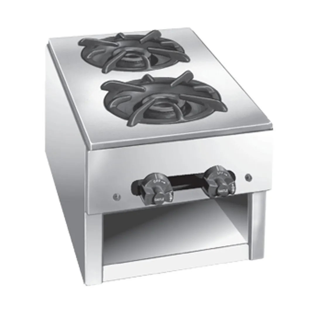 Comstock-Castle 1091 10" Countertop Gas Hotplate with (2) Burners, Manual Controls, 24.000 BTU