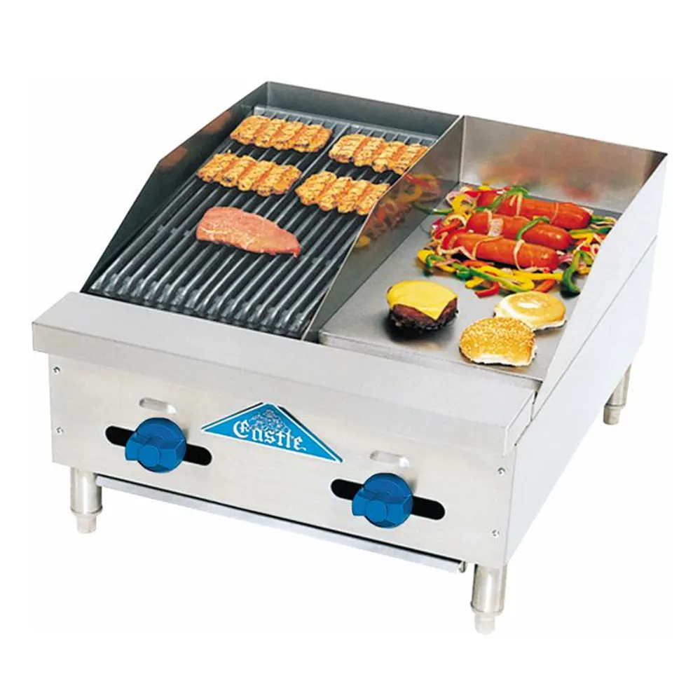 Comstock-Castle 3224-12-1RB 24" Countertop Gas Griddle/Charbroiler Combination, 55.000 BTU