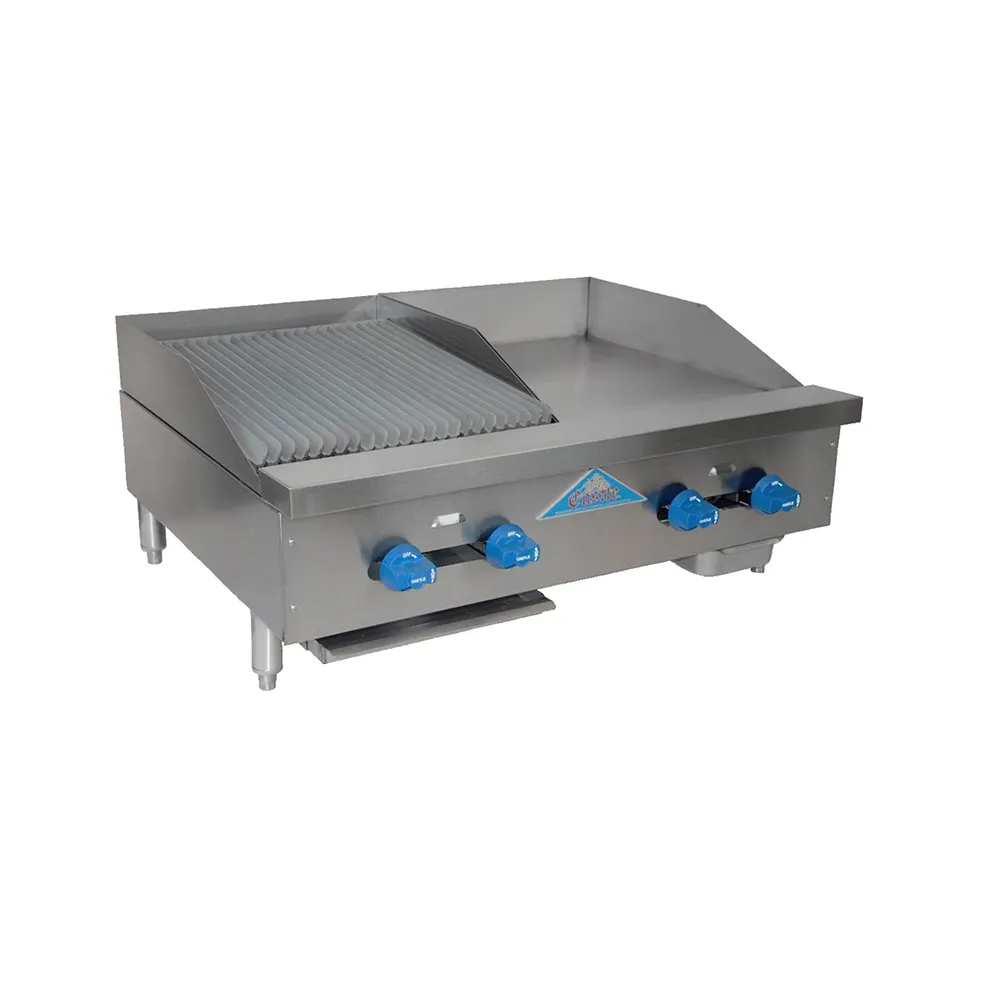 Comstock-Castle 3236-18-1.5RB 36" Countertop Gas Griddle/Charbroiler Combination, 76.000 BTU