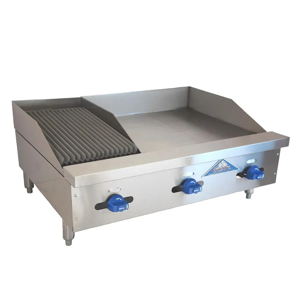 Comstock-Castle 3236-24-1RB 36" Countertop Gas Griddle/Charbroiler Combination, 80.000 BTU