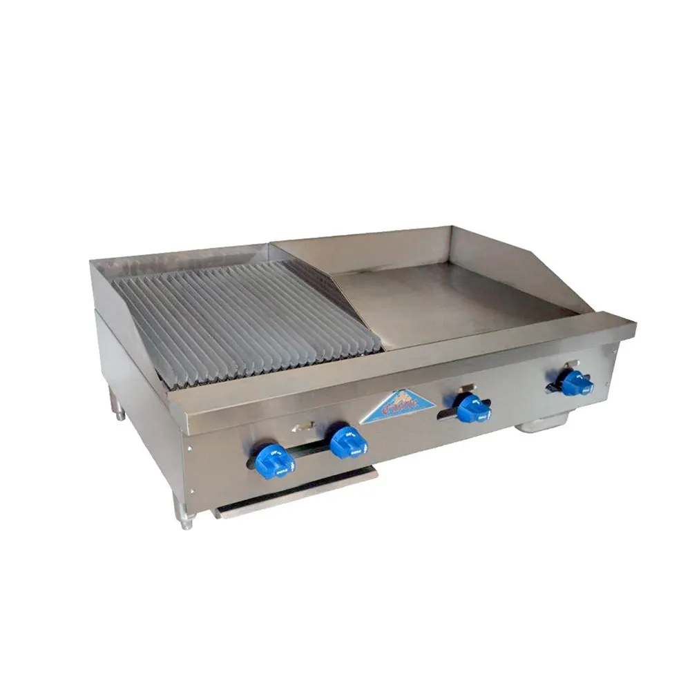 Comstock-Castle 3242-24-1.5RB 42" Countertop Gas Griddle/Charbroiler Combination, 90.000 BTU