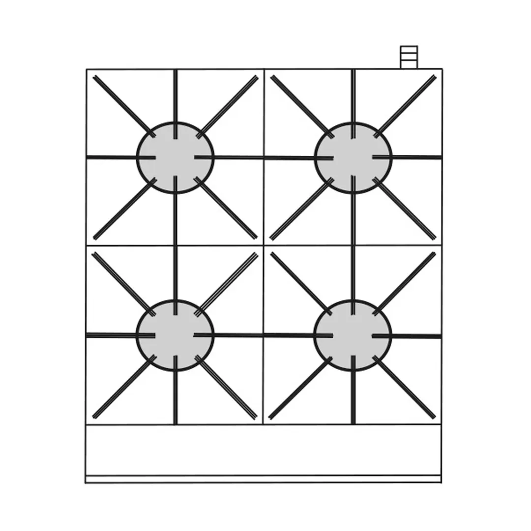 Comstock-Castle CCGHP-4 24" Countertop Gas Hotplate with (4) Burners, Manual Controls, 140.000 BTU