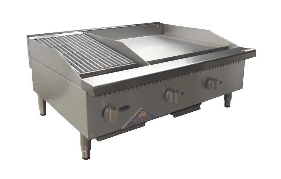 Comstock-Castle CS-12C-24G 36" Countertop Gas Griddle/Charbroiler Combination, 95.000 BTU